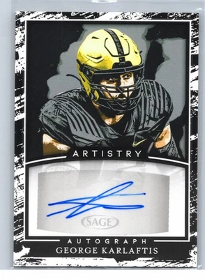 2022 SAGE Artistry Auto Silver George Karlaftis #A-GK Rookie Auto RC KC Chiefs - Image 1 of 2