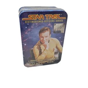 James T Kirk Star Trek Oficiales Distinguidos Serie Metal Tarjetas Coleccionables Lata NUEVO - Imagen 1 de 9