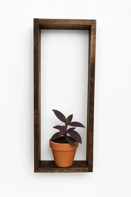 Estante de caja vertical de madera hecho a mano: decoración de pared de granja rústica - planta / imagen Foto 1 de 3