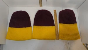 3 knit Winter beanie Hats maroon/yellow-Arizona State, Minnesota, Cent. Michigan - Picture 1 of 10