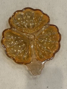 VINTAGE - RINGELBLUME KARNEVAL GLAS - DREITEILIG - BLUMENFÖRMIGE BONBONIERE - Bild 1 von 5