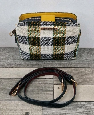 River Island Woven Embroidered Checkered Bag with Strap - Image 1 of 4