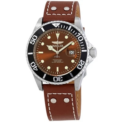 Reloj para hombre Invicta Pro Diver esfera marrón cuero marrón 22070 Foto 1 de 3