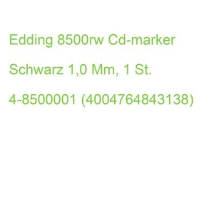 Edding 8500rw Cd-marker Schwarz 1,0 Mm, 1 St. 4-8500001 (4004764843138) - Bild 1 von 2