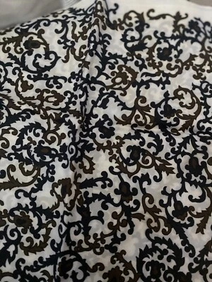 Bufanda vintage para damas, 22 pulgadas, 100 % acetato, marrón, negro, blanco Foto 1 de 4