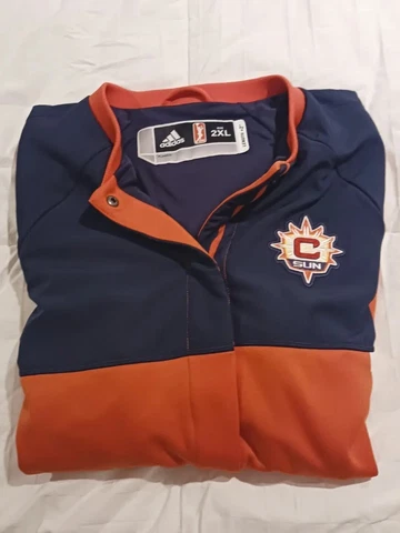 Vintage Adidas Womens 2XL Orange&Blue Connecticut SUN Basketball JACKET Est 2003 Cover
