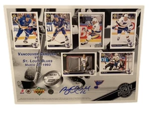 Brett Hull Signed 1992-93 Upper Deck Hockey Card Sheet SGA St. Louis Blues - Picture 1 of 1
