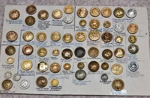Vintage Original European Merchant Navy Shipping Lines 56 Buttons Annotated Set - Bild 1 von 15