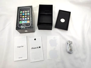 Apple iPhone 3GS 16GB EMPTY BOX BLACK Tray Guides Stickers Earbuds - *NO PHONE* - Photo 1 sur 10
