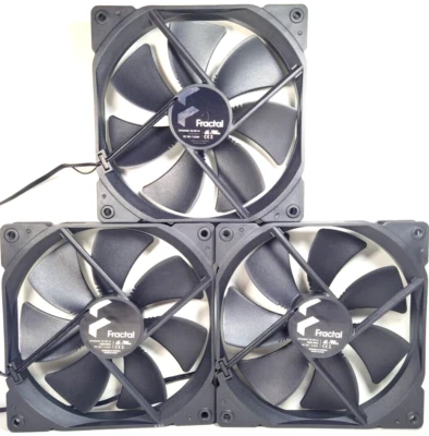 3x Fractal Design Dynamic X2 GP-14 140mm Case Fans Black 3-Pin New OEM - Image 1 of 4