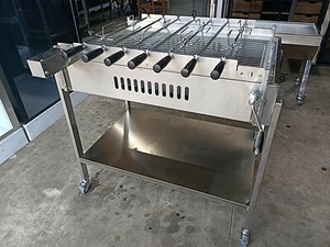 NEW STAINLESS STEEL CYPRUS BBQ GRILL SOUVLA ROTISSERIE - CHAIN DRIVEN MOTOR - Picture 1 of 9