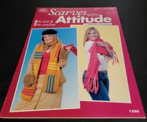 DA6 ASN 2004, SCARVES WITH ATTITUDE KNIT & CROCHET PATTERN LEAFLET - 11 DESIGNS - Picture 1 of 5