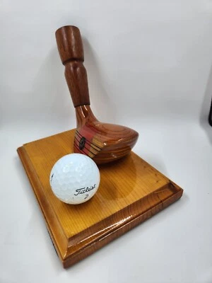Pen Holder Made With Lefty Vintage Golf Club Wood Office Decor USA Titleist Ball - Image 1 of 4