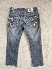 Laguna Beach Jeans Mens 31x30 Blue Straight Denim Skull Grunge Goth Punk Adult