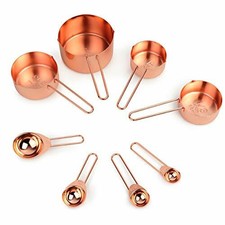 Oak & Steel - Stainless Steel Engraved Measuring Cups & Scoops - Rose Gold