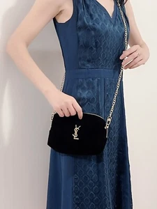 Yves Saint Laurent YSL black Makeup cosmetic Bag Pouch case clutch Crossbody