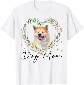 Womens Cute Akita Inu Mom Flower Dog Lover Gifts T-Shirt Hoodie - Picture 1 of 10