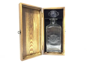 Harley Davidson Motor Rare Whiskey Bottle and Wood Box Original Las Vegas Nevada - Picture 1 of 12