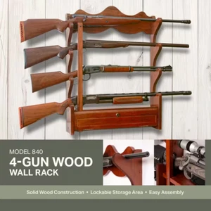 1.00 Cu. Ft. 4 Gun Wall Rack - Picture 1 of 12