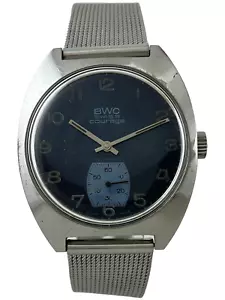 Bracelet Hommes BWC Courage Remontage Manuel Unitas 6376 Avec Mesh, Fonctionne - Picture 1 of 5