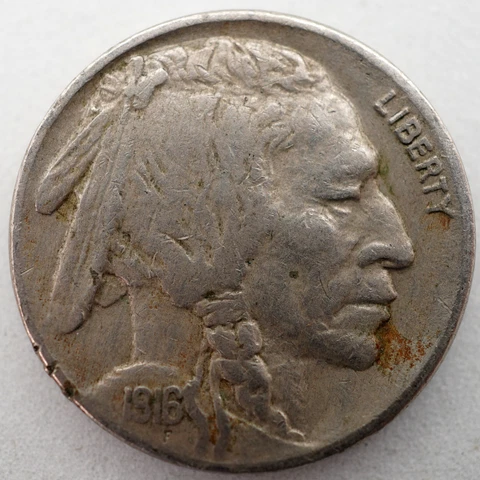 1916 Buffalo Nickel - VF - Full Horn Cover