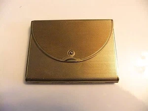 Polvo en forma de metal dorado compacto vintage Coty triple pliegue - Imagen 1 de 3