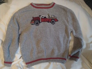 Gymboree Boys Embroidered Firetruck Sweater Sz 4!! - Picture 1 of 2