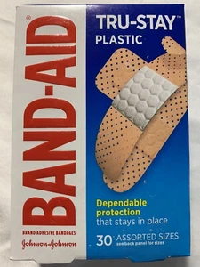 NEW Band-Aid Plastic Strips Adhesive Bandages~~ Assorted Sizes~~Box of 30 - Picture 1 of 4