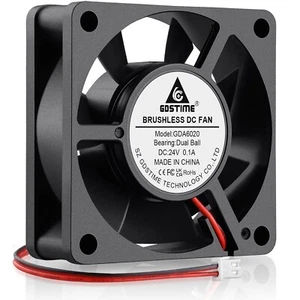60Mm X 20Mm 24V DC Computer Case Brushless Cooling Fan 2 Pin Dual Ball Bearings - Photo 1/7