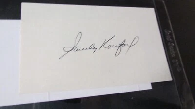 Sandy Koufax Signed Index Card JSA Certified - Image 1 of 2