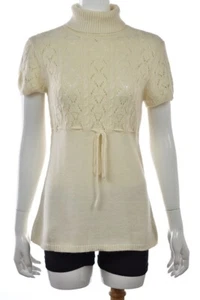 Suéter Michael Michael Kors Talla PM Petites Marfil Cuello Alto Tejido Top Camisa - Imagen 1 de 5