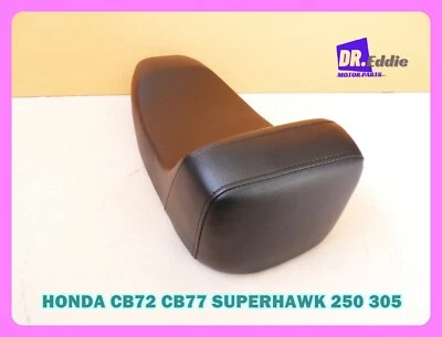 Fit Honda Superhawk CB72 CB77 Black Plain Double seat   (BI3515) Foto 1 de 4