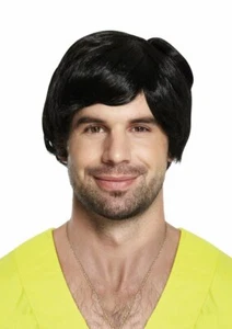 MENS SHORT WIG BOY BAND ADULT MALE FANCY DRESS COSTUME ACCESSORY 60S 70S 80S 90S - Picture 1 of 6