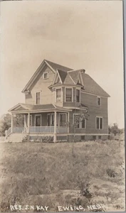RPPC Ewing Nebraska J N Kay Residence c1910 photo postcard LQ9 - Bild 1 von 2