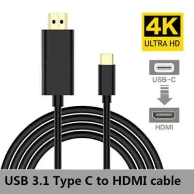 6ft 1.8 meter Type-C USB-C to 4K 30Hz HDMI Cable For Macbook Dell Lenovo HP Nuc - Image 1 of 4