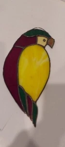 Vintage Leaded Glass Sun Catcher Stained Glass Parrot Bird Multicolor 11” - Picture 1 of 4
