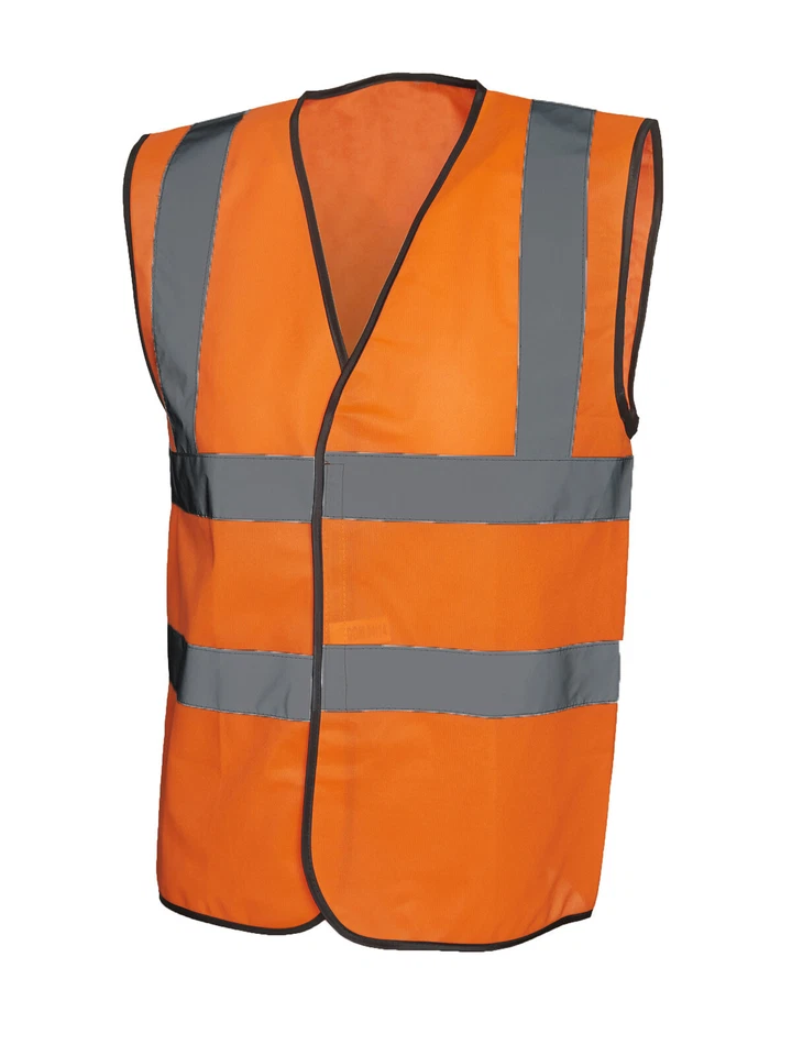 Hi Viz Vest High Vis Safety Yellow Orange Reflective Waistcoat Visibility Jacket - Image 1 of 1