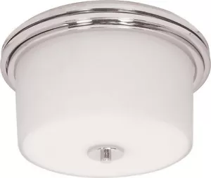 Polished Chrome And White Opal Glass Ceiling Light Fixture $165 - Picture 1 of 1