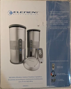 (2x) 900 MHz Wireless Lautsprecher Batteriebetrieben Element Elektronik EWOS1 Fernbedienung  - Bild 1 von 9