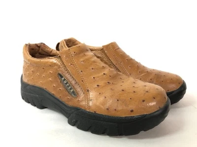 Zapatos informales sin cordones Roper Performance de cuero marrón sintético avestruz para hombre talla 10 Foto 1 de 4