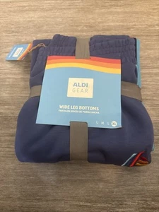 ALDI Gear 2025 Ladies Wide Leg Blue Bottoms Jogger Multicolor Detail Size XL - Picture 1 of 10