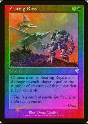Magic the Gathering SEARING RAYS #165/350 Invasion Red Foil Uncommon NM 2000  - Image 1 of 2