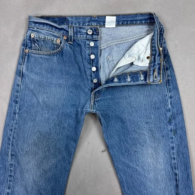 Vintage Levis 501 Jeans Mens 32x28 Blue Y2K Denim Pants Faded Washout (Tag33x32) - Image 1 of 4
