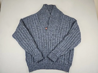 Suéter de Lana Lands End De Colección Para Hombre Grande Azul Chal Cuello Grueso Pescador EE. UU. Foto 1 de 4