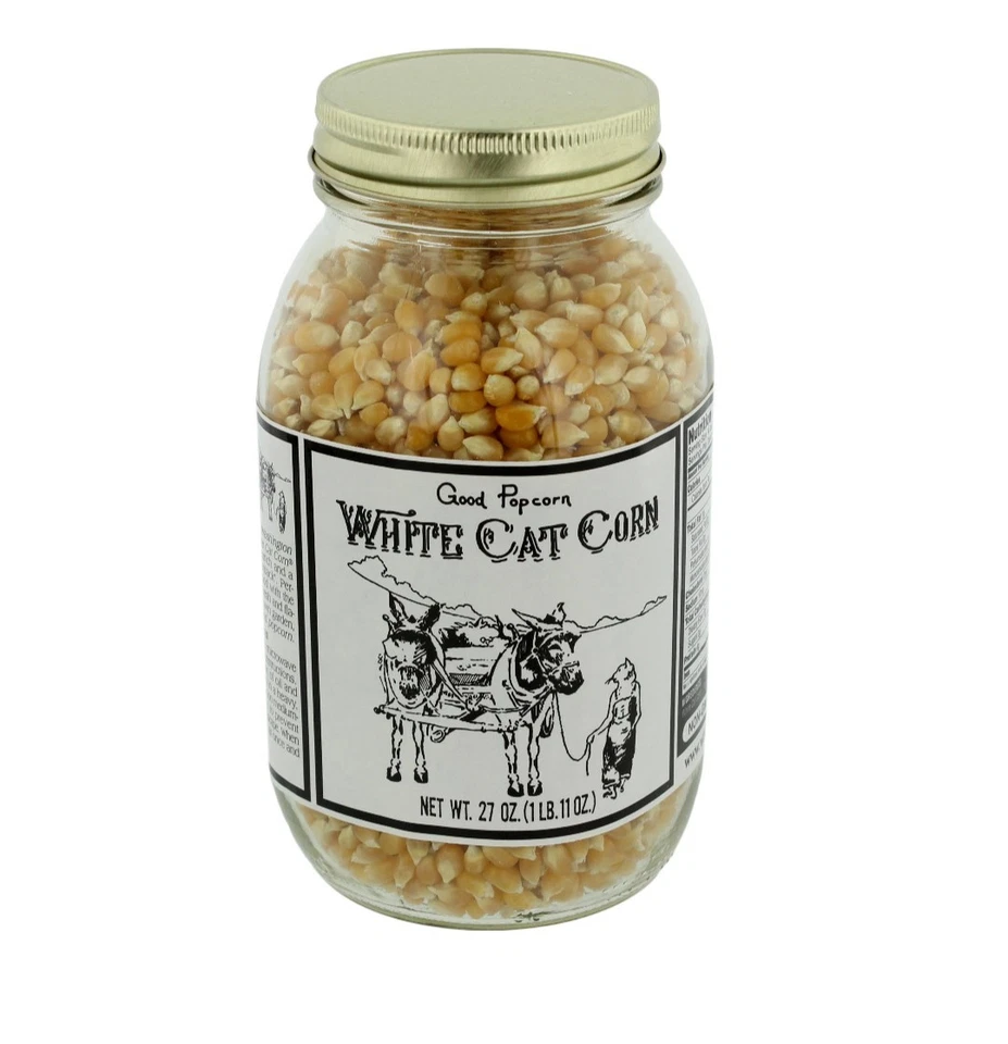 Maíz Gato Blanco Gourmet Bueno Palomitas de Maíz Popping Núcleos, Ligero y Esponjoso 27... Foto 1 de 1