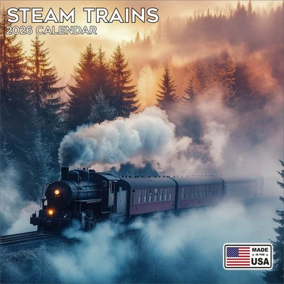 Steam Trains Calendar 2026 - Transportation Wall Calendar - Made in the USA! - Image 1 of 4