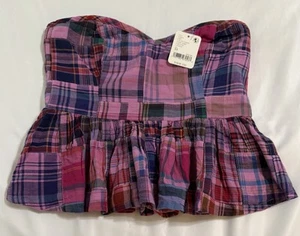 NWT Free People Madeira Palace Top XS Pink Plaid Western Sheik Babydoll MSRP$148 - Picture 1 of 10