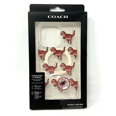 Coach Rexy динозавр iPhone 14 Pro Max прозрачный чехол розовый блестящий Magsafe новый в упаковке - Изображение 1 из 4
