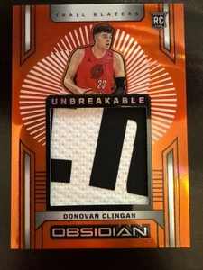 2024-25 Panini Obsidian Donovan Clingan RC Rookie Unbreakable Patch Orange /99 - Picture 1 of 2