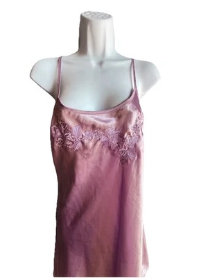 Morgan Taylor розовая лаванда атласный вид сорочка скольжения маленький цветочная вышивка - Изображение 1 из 4